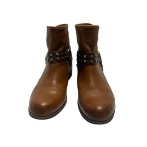 UGG Australia Brown Leather Studded Harness Ankle Boots Womens 10